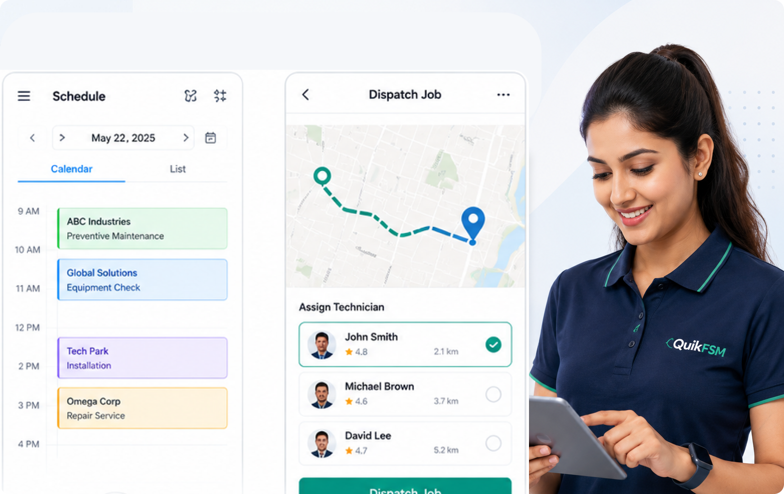 Smart dispatch list allocation dashboard