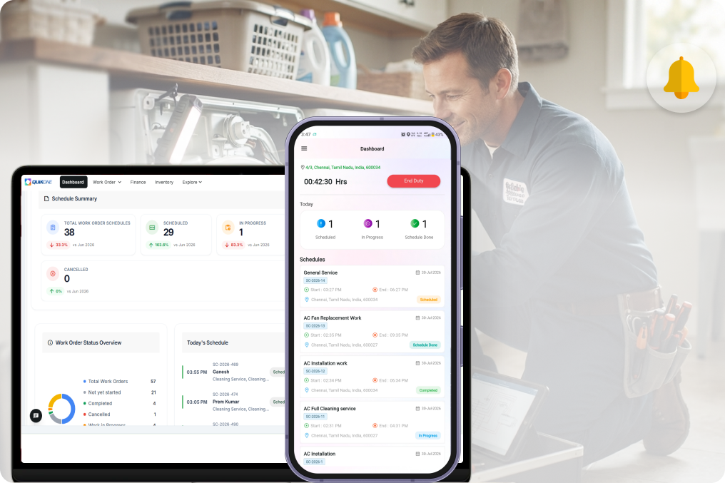 Home Appliance Service Management Dashboard