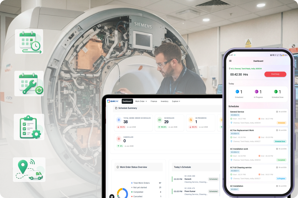 Medical Equipment Service Management Dashboard