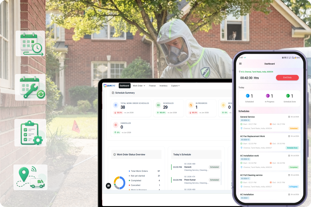 Pest Control Service Management Dashboard