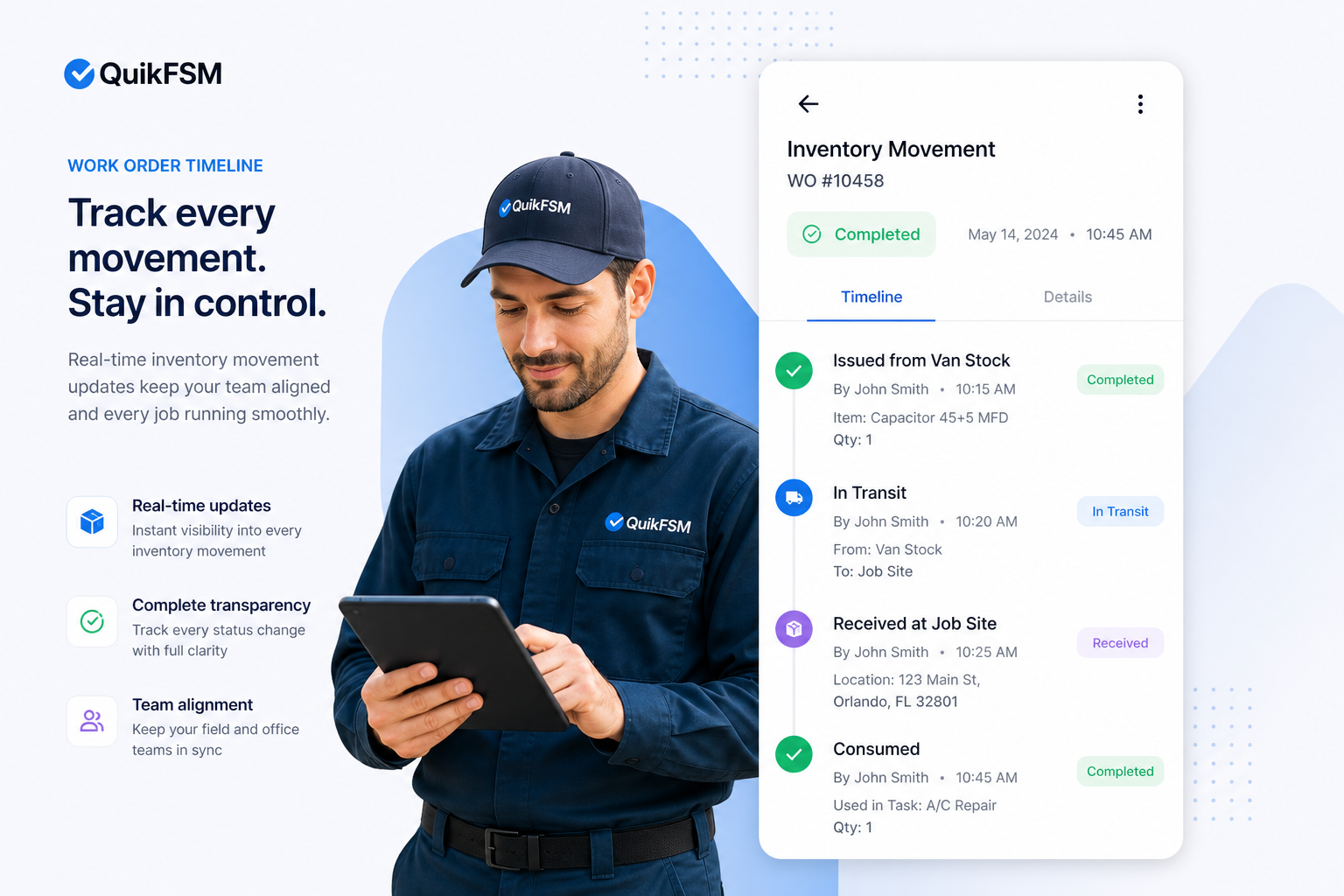 Inventory movement tracking