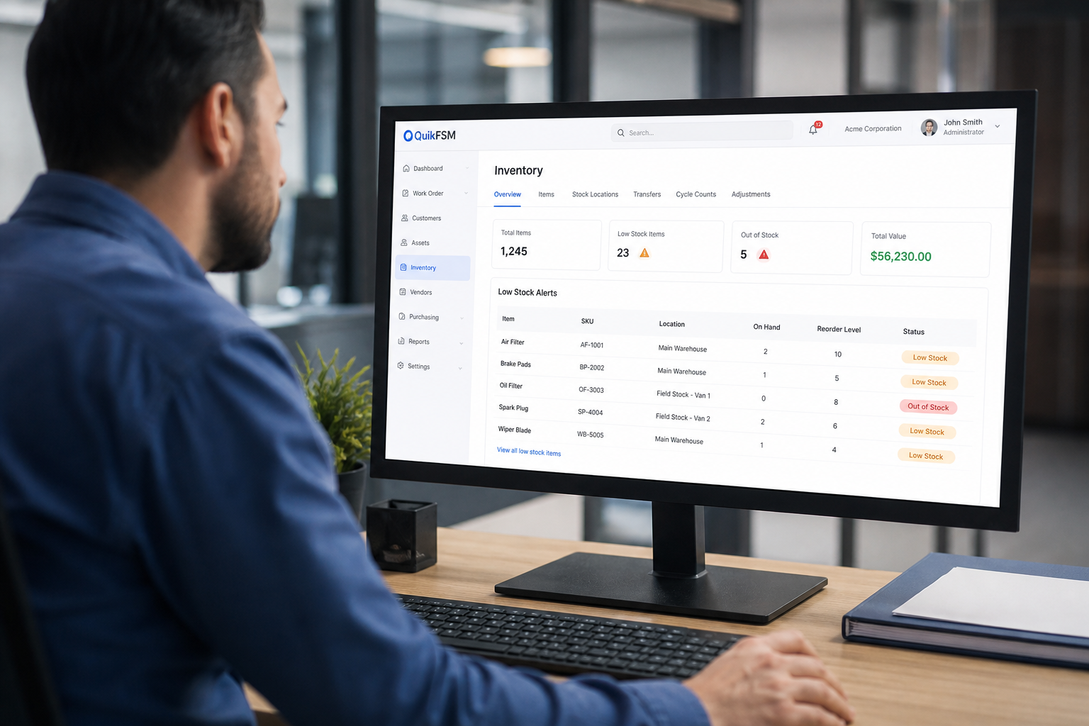 Negative stock monitoring dashboard