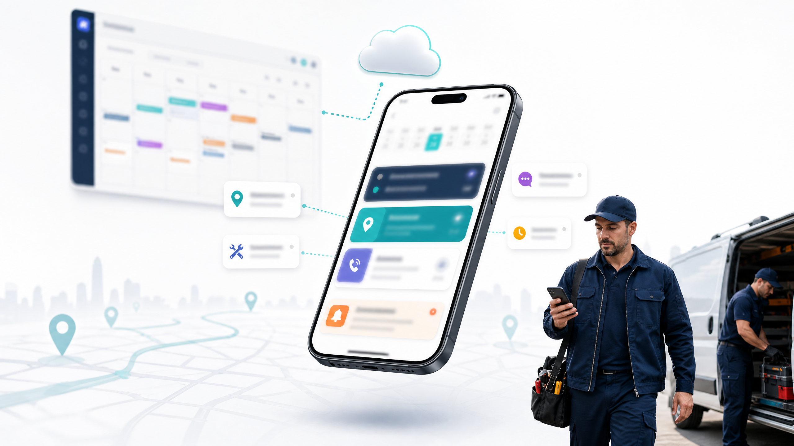 Mobile technician app dashboard