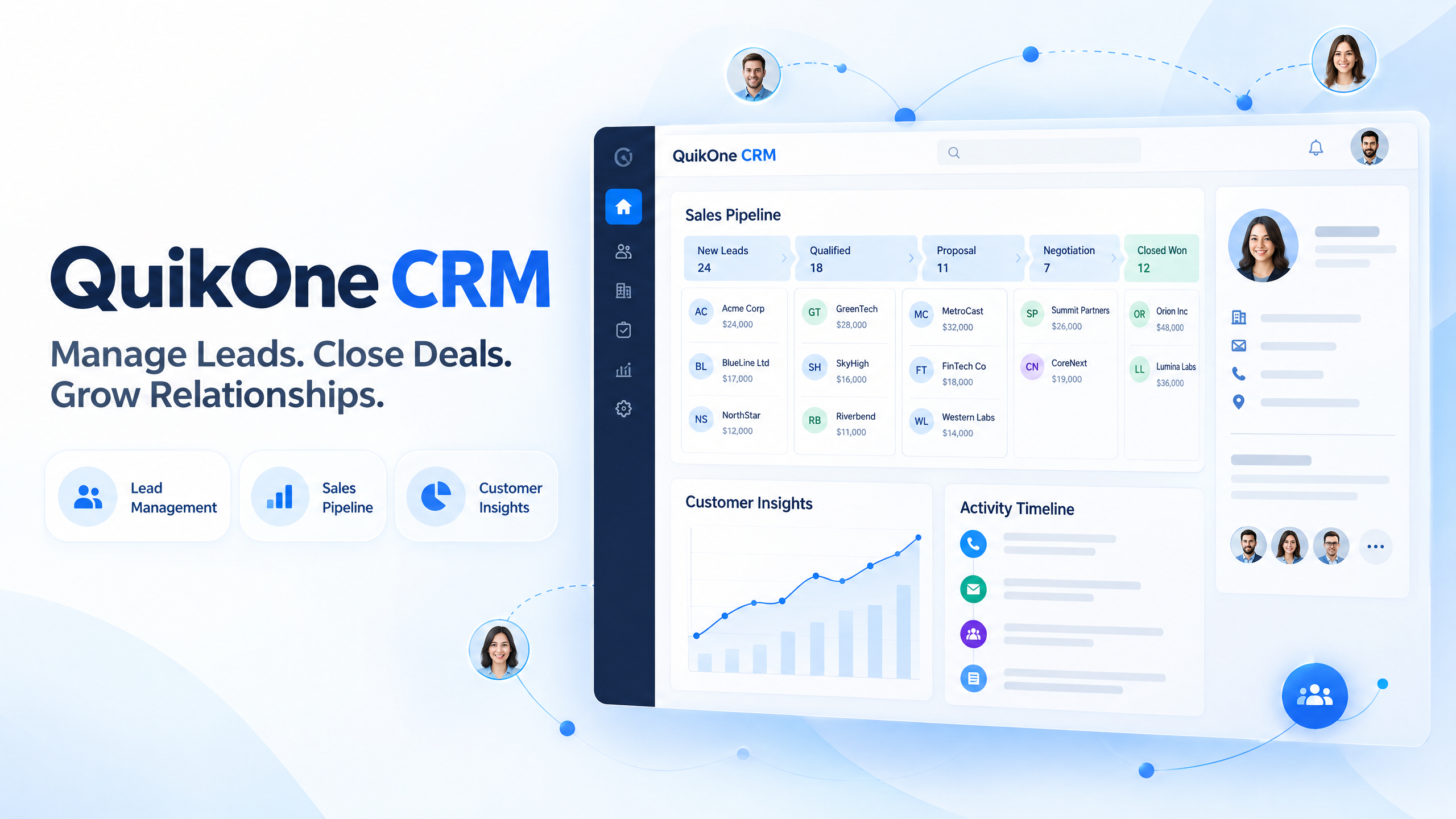 QuikOne CRM dashboard