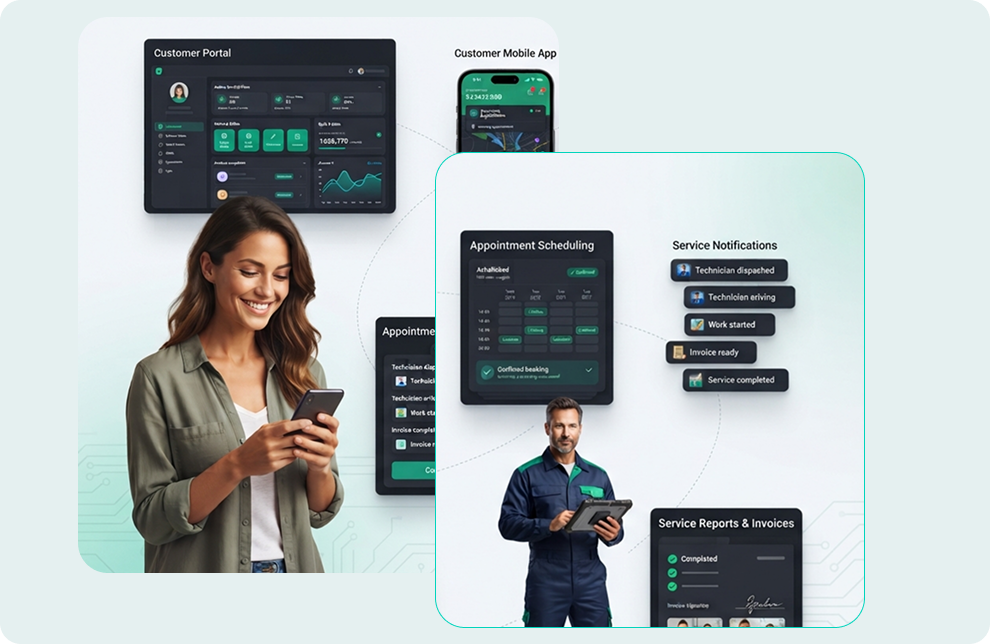 Customer Communication Workspace Panel Mockup