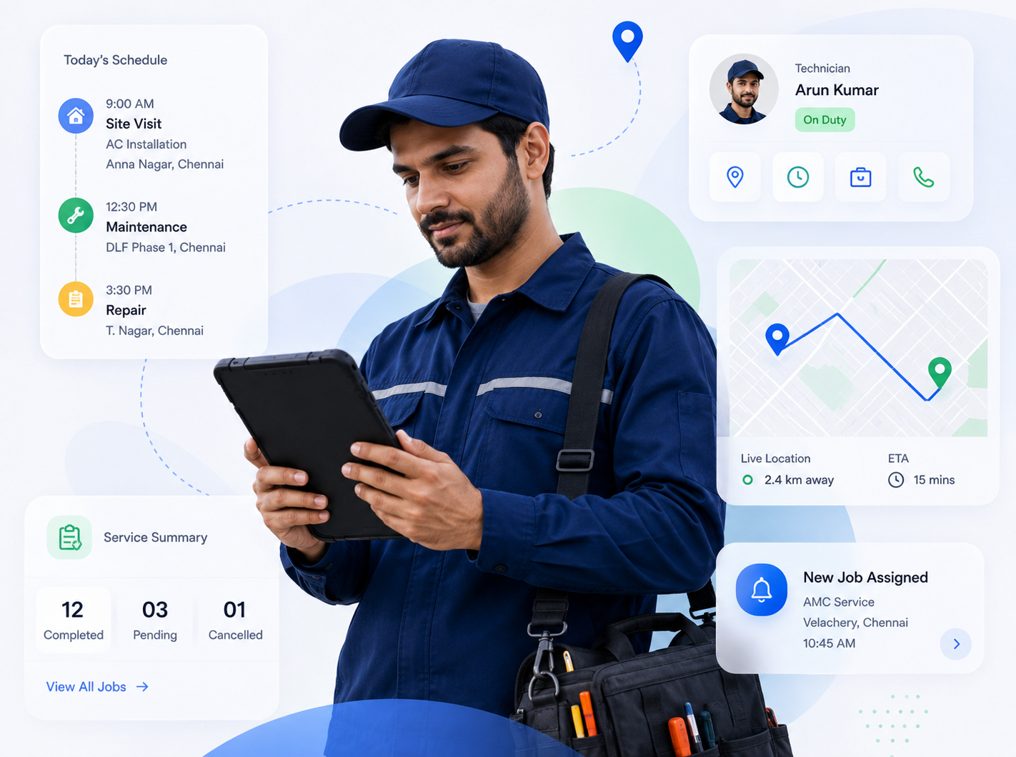 QuikFSM GPS Tracking Software Hero Illustration