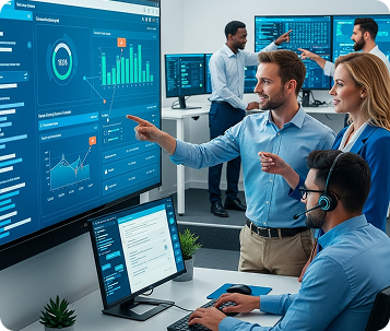 Fast impact - Team collaborating on data analytics