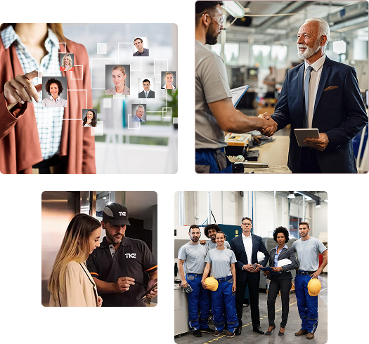 Partnerships showcasing people working in industry